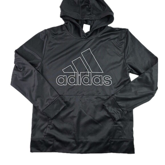 Adidas Climawarm Performance Tech Hoodie Pullover Black Youth Medium YL - Picture 1 of 6